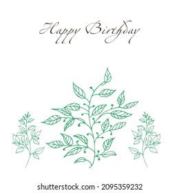 vector birthday card in minimalism style