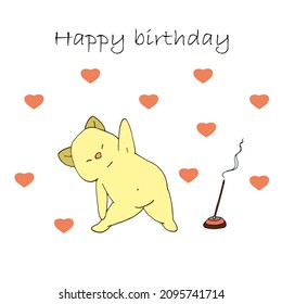vector birthday card in minimalism style