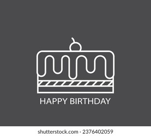 vector of birthday card with simple lineart