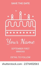 vector of birthday card with simple lineart