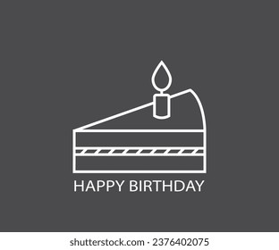 vector of birthday card with simple lineart
