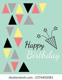 vector of birthday card with simple lineart
