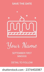 vector of birthday card with simple lineart