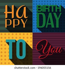 Vector birthday card with birthday text.