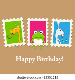 Vector birthday greeting card