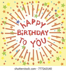 Vector birthday greeting card with candles