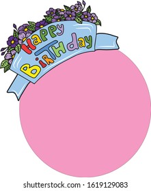 Vector birthday greeting card decorated with flowers. . design for a holiday, banners and postcards.