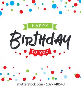 Vector birthday greeting card. Happy Birthday background with banner. Vector illustration