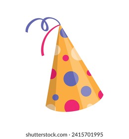 Vector birthday hat on white background.