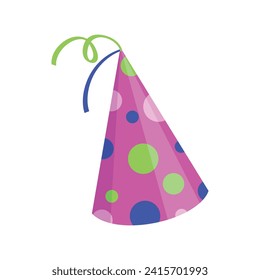 Vector birthday hat party cap on white background.