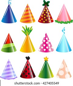 Vector birthday hats objects