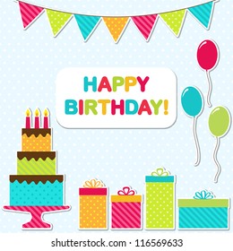 Vector birthday party card