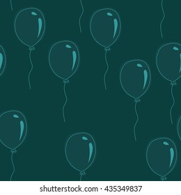 Vector birthday pattern with colorful balloons. Seamless background for holiday cards and party decoration