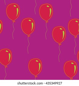 Vector birthday pattern with colorful balloons. Seamless background for holiday cards and party decoration