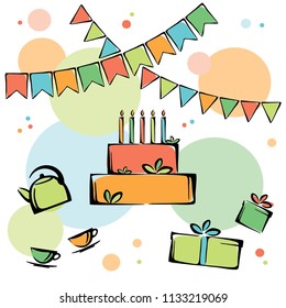 Vector birthday set