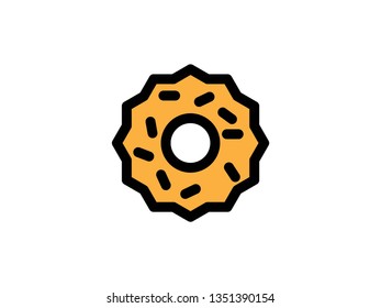 vector biscuit icon, color on white - Vector