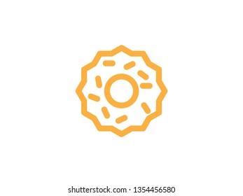 vector biscuit icons line color on white - Vector
