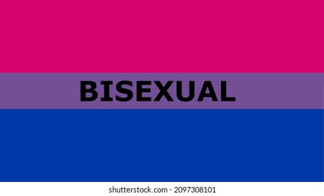 Vector bisexual flag with black text word bisexual