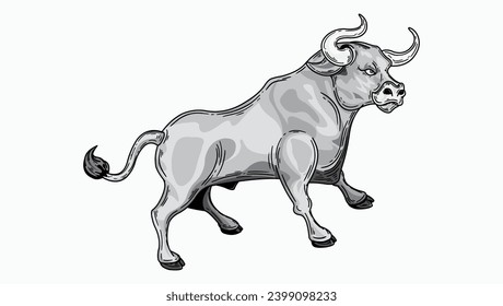 Vector bison bull illustration design