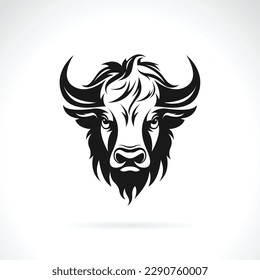 Vector of a bison head design on white background. Easy editable layered vector illustration. Wild Animals.