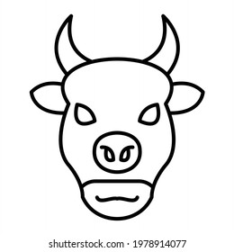 Vector Bison Outline Icon Design
