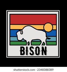 vector de diseño de pegatinas de bison perfecto para impresión, etc 