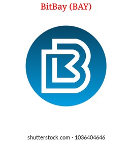 Vector BitBay (BAY) digital cryptocurrency logo. BitBay (BAY) icon. Vector illustration isolated on white background.