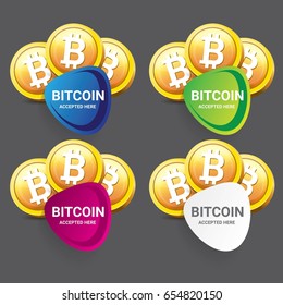 vector Bitcoin accepted icon. vector bitcoin web symbol. bitcoin business