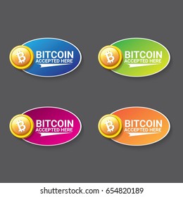 vector Bitcoin accepted icon. vector bitcoin web symbol. bitcoin business