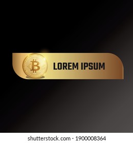 vector bitcoin crypto cuurency button design