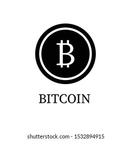 Vector bitcoin currency icon isolated white background illustrator,  internet currency money block chain technology