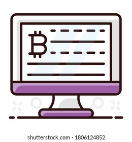 Vector of bitcoin data in editable style 