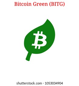 Vector Bitcoin Green (BITG) digital cryptocurrency logo. Bitcoin Green (BITG) icon. Vector illustration isolated on white background.