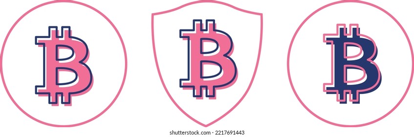 Icono de bitcoin del vector. Moneda de icono de línea. Ilustración vectorial en estilo plano de caricatura