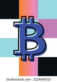 Vector bitcoin icon. Modern icon currency. Vector illustration in Cartoon flat style