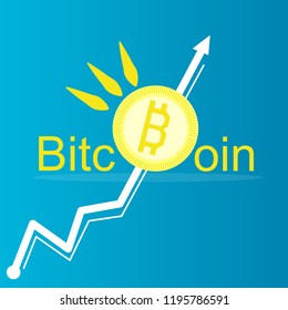 vector bitcoin illustator, bitcoin growth , bitcoin chart vector size 1000 x 1000 px