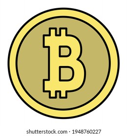 Vector Bitcoin Outline Icon Design
