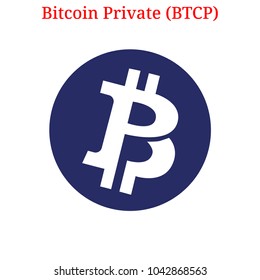Vector Bitcoin Private (BTCP) digital cryptocurrency logo. Bitcoin Private (BTCP) icon. Vector illustration isolated on white background.