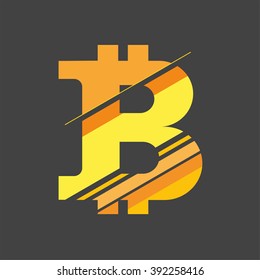 Vector Bitcoin symbol. cryptography illustration