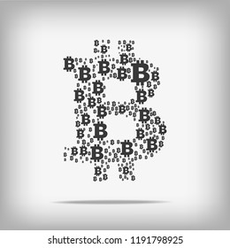 Vector : Bitcoin symbol on gray background