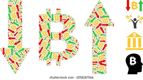 Vector bitcoin volatility fractal is made from randomized fractal bitcoin volatility pictograms. Recursive collage from bitcoin volatility.