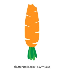 vector bitten carrot on white background