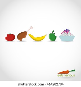 vector bitten food on the white background