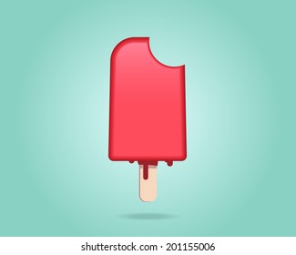 Vector bitten fruit ice cream.