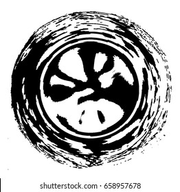 Vector black abstract circle on white background