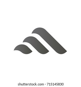 Vector Black Abstract Letter M Logo