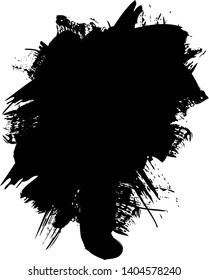 Vector - Black abstract paint on white background 