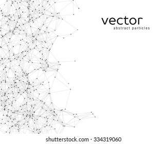 Vector black abstract particles on white background