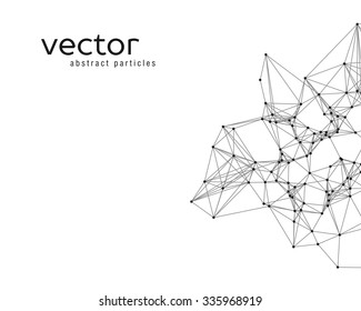 Vector black abstract particles on white background