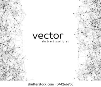 Vector black abstract particles on white background